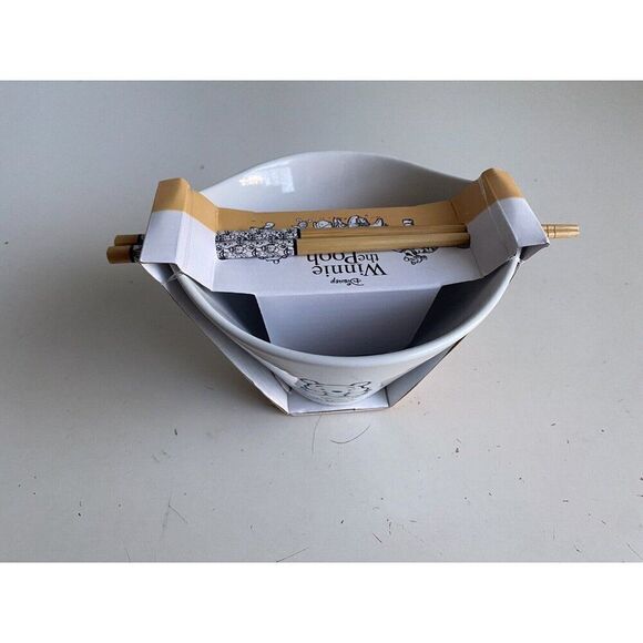 Disney Winnie The Pooh Hunny Time Engraved Ramen Noodle Bowl Chopsticks NEW - Picture 4 of 9